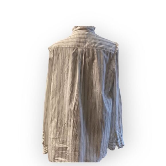 Max Mara Weekend White Striped Cotton Shirt Size 14 - Picture 3 of 15